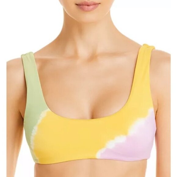 L*Space Lizzy Tie Dye Diagonal Sunburst Bikini Top NWT Size Large - Picture 3 of 15